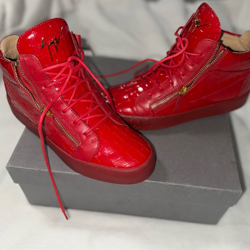 Giuseppe Zanotti Red High-Top Sneakers
